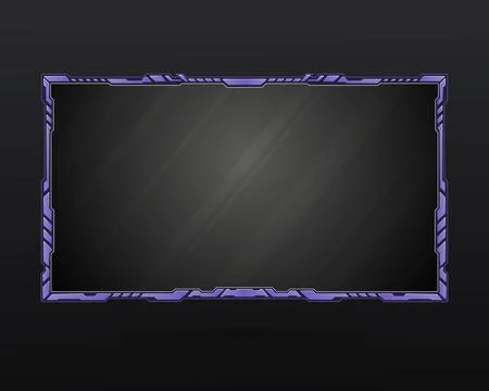 Abstract violet color live stream overlay webcam screen panel border frame Stock Illustration