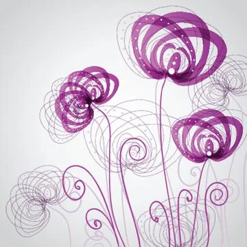 Abstract violet flowers Stock Illustration
