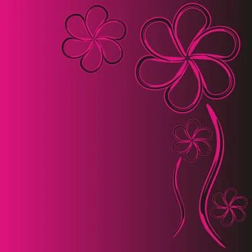 Abstract violet flowers on violet background isolated Illustrazione stock
