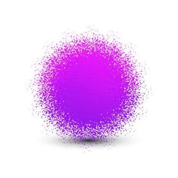 Abstract violet fluffy isolated sphere with shadow logo. Round shape fuzzy kids Stock Illustration