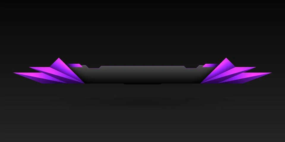 Abstract violet game screen gui lower third title banner template Illustrazione stock