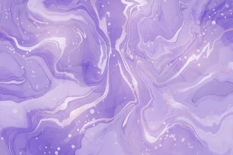 Abstract violet liquid marble or watercolor background with glitter foil 스톡 일러스트