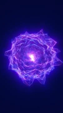 Abstract violet plasma formation with luminous electric waves and glowing c.. Stock Illustration