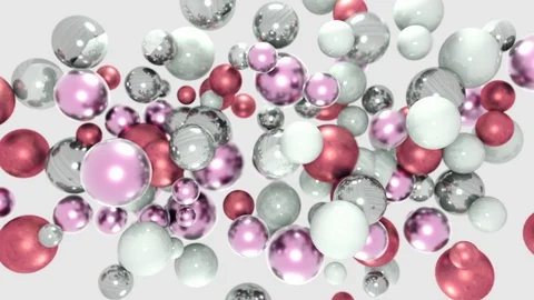 Abstract violet, purple and silver texture balls shapes animation. 4k computer r Stock Footage 105047204