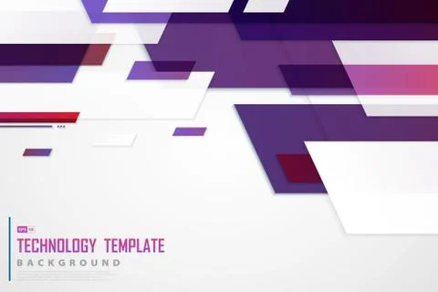 Abstract violet red tech template design of future background. Stock Illustration