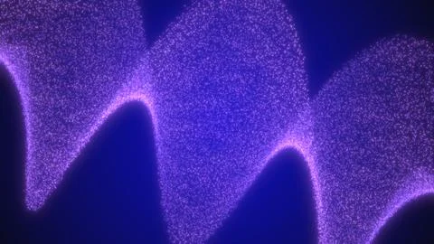 Abstract violet wave of glowing dots flowing through space, symbolizing digit Stock Illustration