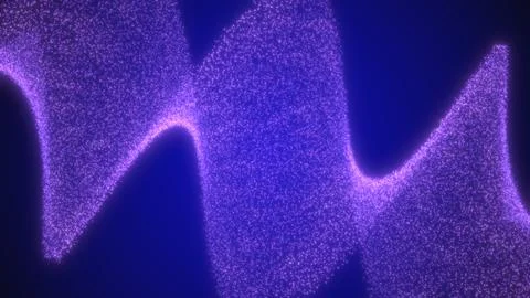 Abstract violet wave of glowing dots flowing through space, symbolizing digit Stock Illustration