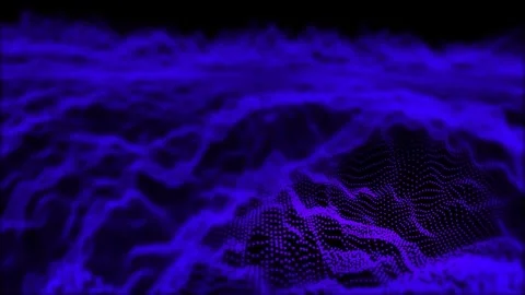 Abstract Violet Waves in Dark Background with Digital Texture Effects Stock Footage 330514409