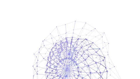 Abstract violet waving 3D grid or mesh of pulsating geometric objects. Use as 動画素材 79752083