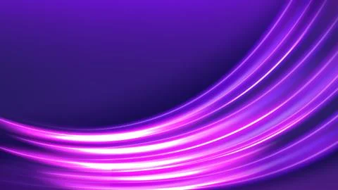 Abstract Violet Wavy Line of Light on Purple Background, Vector Illustration Stock Illustration