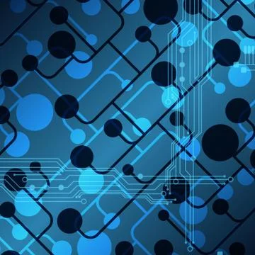 Abstract virtual chip communication vector background. Stock Illustration