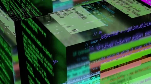 Abstract virtual computer. Digital fantasy about programming. High tech Stock Footage 162793038