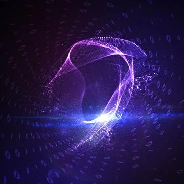 Abstract virtual digital tunnel. Illustrazione stock