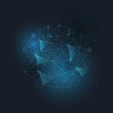 Abstract virtual network background in circle shape. Illustrazione stock