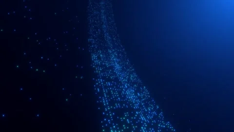 Abstract virtual reality, digital path, bits and bytes, data, futuristic. Stock Footage 313486996