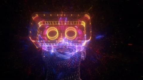 Abstract Virtual Reality Headset Stock Footage 145123700