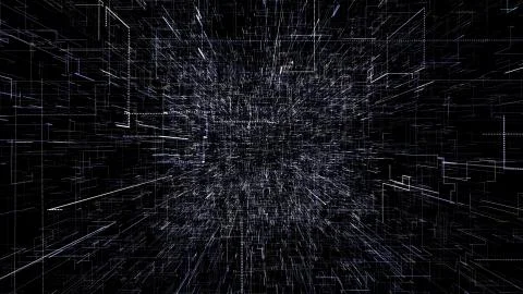 Abstract virtual space. 3d illustration flying through digital data tunnel 스톡 일러스트