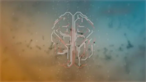 Abstract virtual space. Journey through magical hi-tech cyber space and hud Illustrazione stock