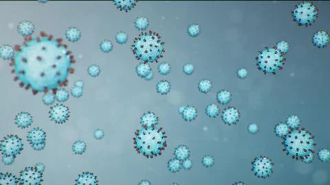 Abstract virus background, flu virus or COVID-19. The virus infects cells. COVID Stock Illustration