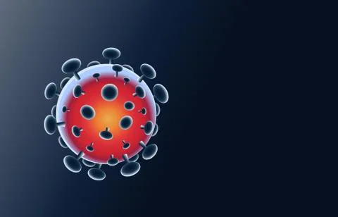 Abstract virus microbe on blue background with space. Stock Illustration