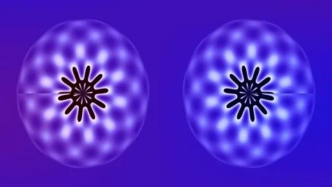 Abstract virus particle animation on deep blue background Stock Footage 336532111