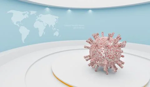 Abstract virus strain model of 2019-nCov concept series Stockillustratie