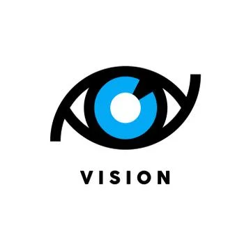 Abstract vision logo with eye icon concept Stock Illustration