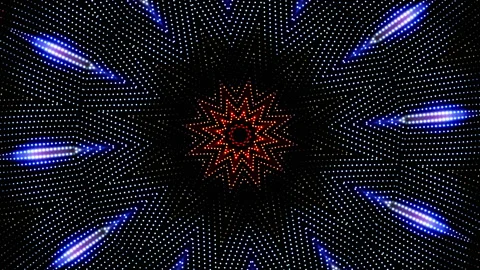 Abstract visual art glow star shape kaleidoscope sequence pattern. Stock Footage 159878871