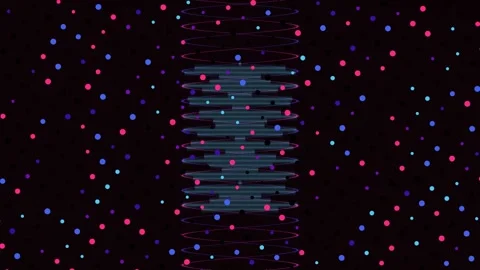 Abstract Visual Coil Motion in Deep Colorful Dots Swirls Stock Footage 328299021