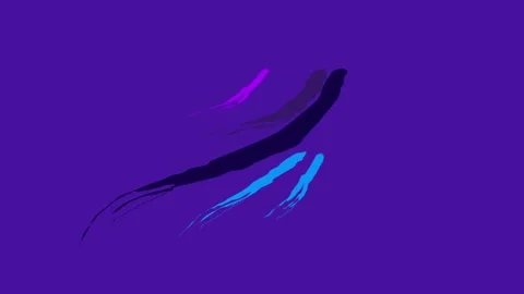 Abstract Visual Display Featuring Purple Canvas with Flowing Colorful Strok.. Stockbeeldmateriaal 341926995