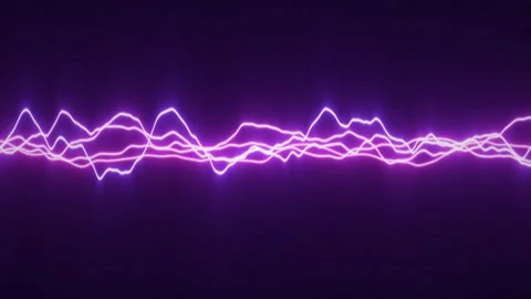 Abstract Visual with a Dynamic Wavy Purple and White Energy Line Pulsating .. Stock Footage 334244769