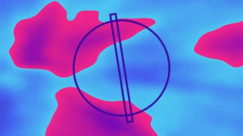 Abstract Visual Focusing Circles Moving in Blue Purple Glow Stock Footage 327600529