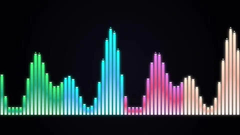 Abstract visual representation of sound waves and audio frequencies display.. Stock Footage 346845578