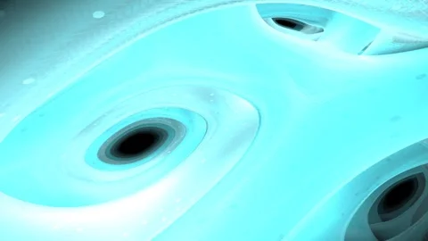 Abstract Visual Swirl in Bright Blue Tones Moving Through a Dynamic Tunnel 動画素材 328586695