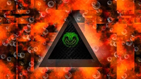 Abstract Visual - triangle and bubbles in red Stock Footage 148733909