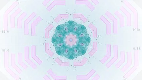 Abstract visualisation of main card with signals on tracks moving in hypnotic Illustrazione stock