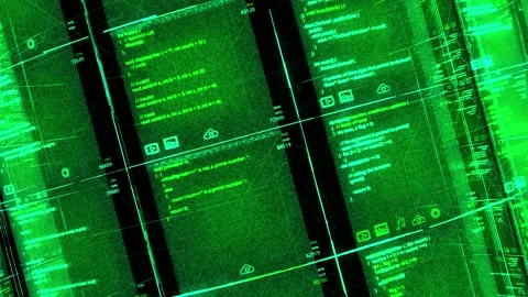 Abstract visualization of AI software development, seamless loop. Animation Stock Footage 153800015