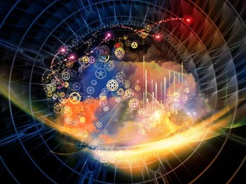 Abstract Visualization Backdrop 스톡 일러스트