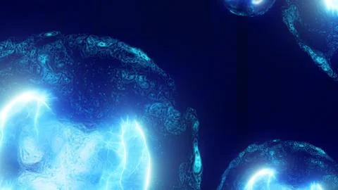 Abstract visualization of cells glowing with bright energy, illustrating bi.. Stock Illustration