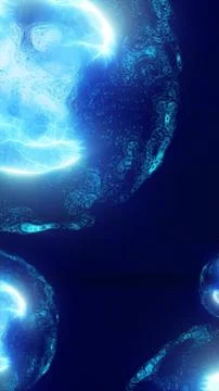 Abstract visualization of cells glowing with bright energy, illustrating bi.. Stock Illustration