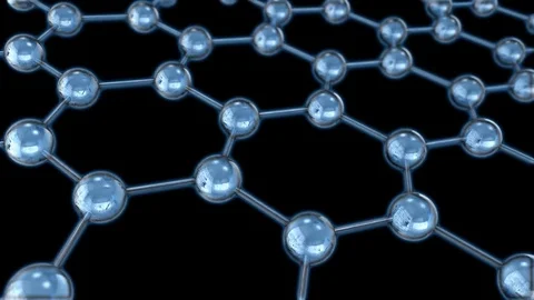 Abstract visualization of chemical reaction of a graphene sheet (with Alpha) Stock Footage 72133775
