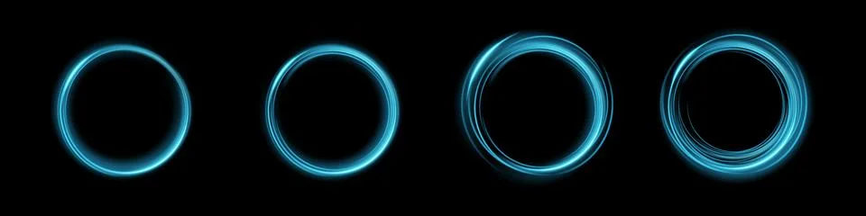 Abstract Visualization of Circular Light Effects Presented in a Sequence of Stock Illustration
