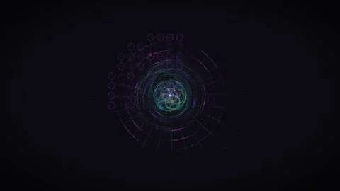 Abstract visualization of circular patterns with glowing elements Stock Footage 337064316