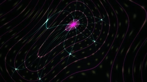 Abstract visualization of a complex network with a central node and swirlin.. Stock Footage 335945543