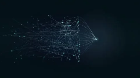Abstract visualization of data connectivity where glowing nodes and light t.. Stock Footage 345761629