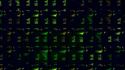 Abstract visualization of data processing on black background, seamless loop Stock Footage 145259635