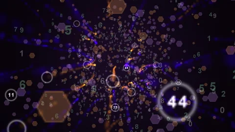Abstract Visualization of Dynamic Numbers in a Digital Data Space Stock Footage 301105336