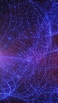 Abstract visualization of flowing blue and purple data particles forming dy.. イラスト素材