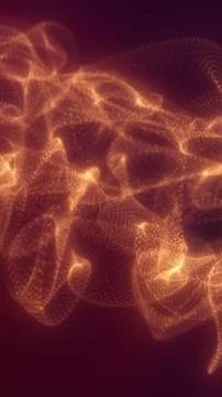 Abstract visualization of flowing golden light particles creating soft, dyn.. Stock Illustration
