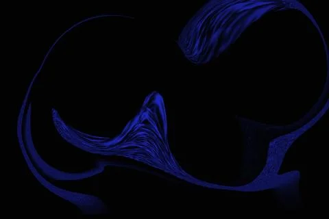 Abstract visualization of flowing, rich royal blue fabric or liquid structur Stock Illustration